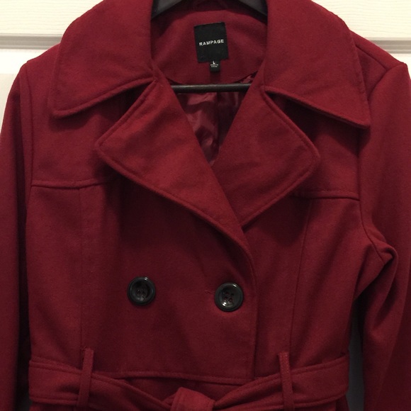 NWOT Red Peacoat, Size Large - Picture 2 of 8